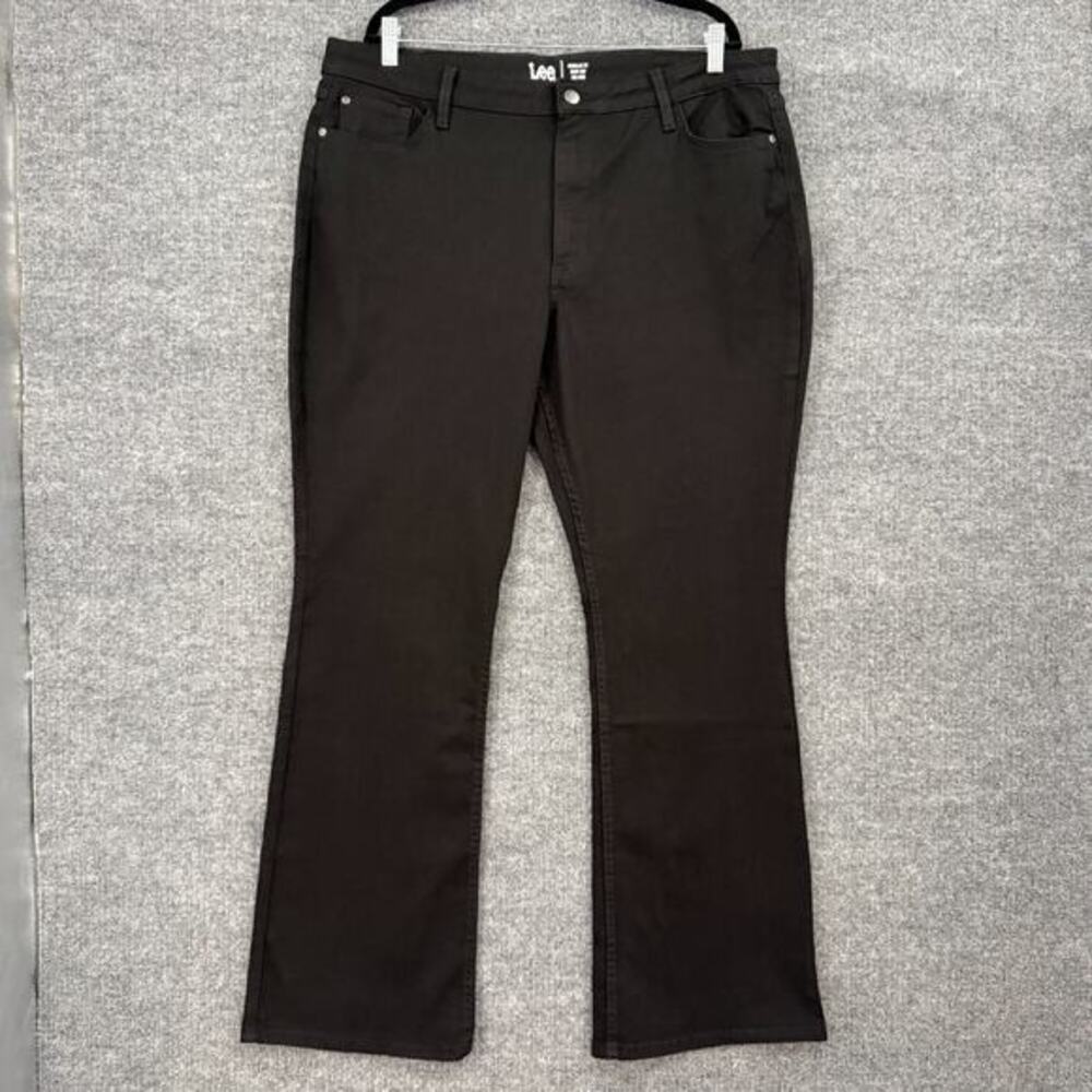 Lee Jeans Womens 20 Black Boot Cut Mid Rise Regular Fit Stretch Denim Casual NWT